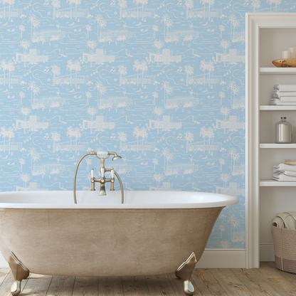 Love Shack Palm Springs Toile Wallpaper