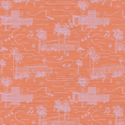 Love Shack Palm Springs Toile Wallpaper