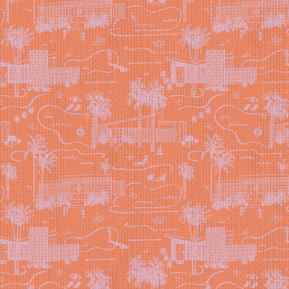 Love Shack Palm Springs Toile Wallpaper