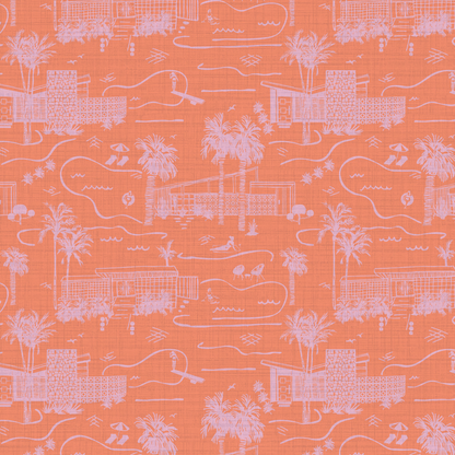 Love Shack Palm Springs Toile Wallpaper