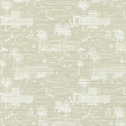 Love Shack Palm Springs Toile Wallpaper