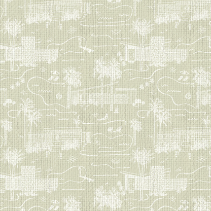 Love Shack Palm Springs Toile Wallpaper