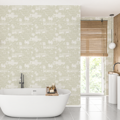 Love Shack Palm Springs Toile Wallpaper
