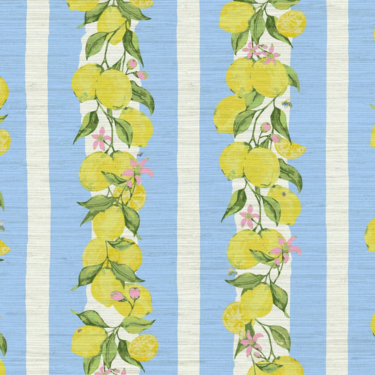 Grasscloth wallpaper Natural Textured Eco-Friendly Non-toxic High-quality  Sustainable Interior Design Bold Custom Tailor-made Retro chic Grand millennial Maximalism  Traditional Dopamine decor Coastal Garden Seaside Seashore Waterfront Cottage core Countryside Vintage Imperfect Rural Farm core rustic stripe feminine floral lemon stripe horizontal fruit food  preppy stripe yellow white pink mint green french blue 