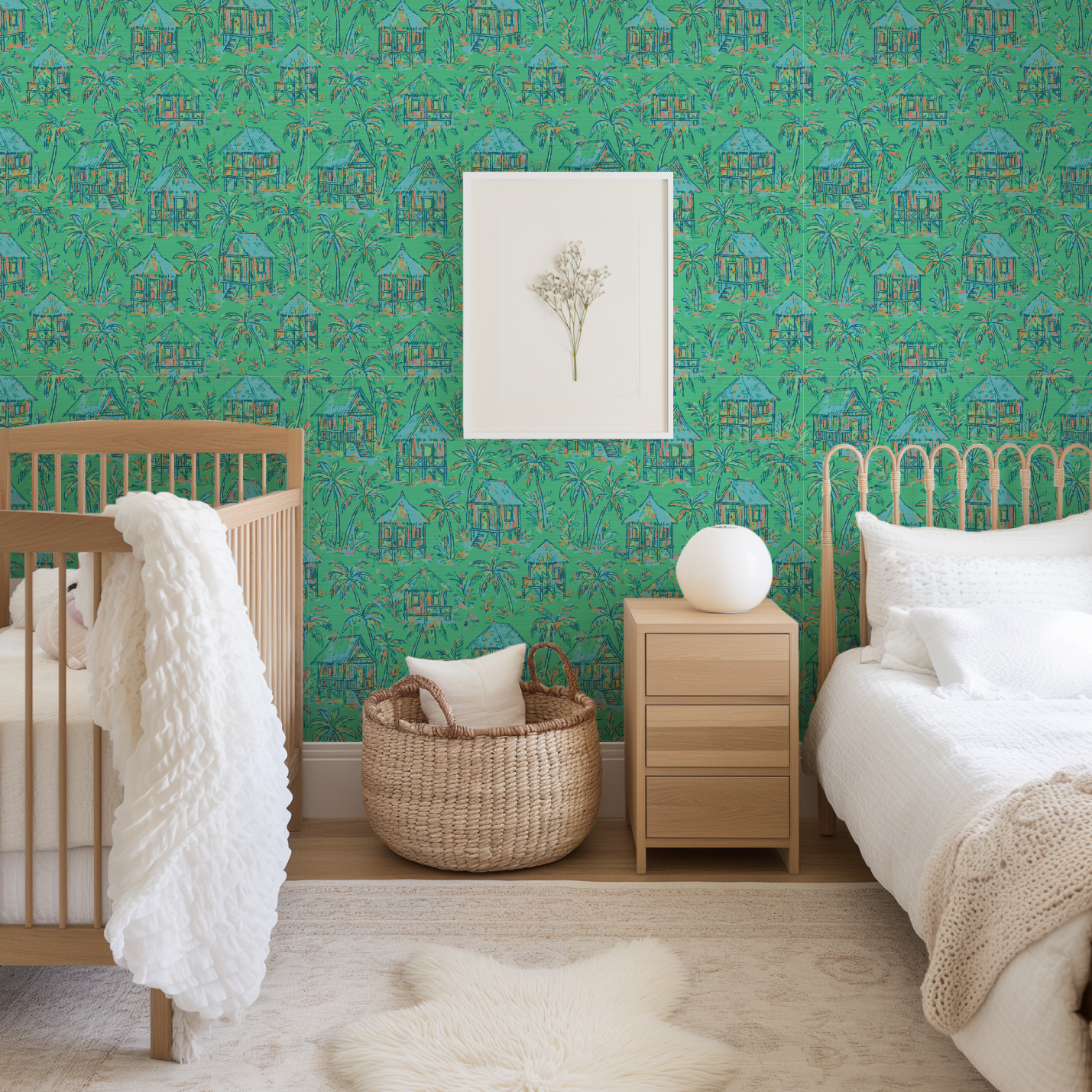 Mai Tai Morning Tiki Hut Wallpaper