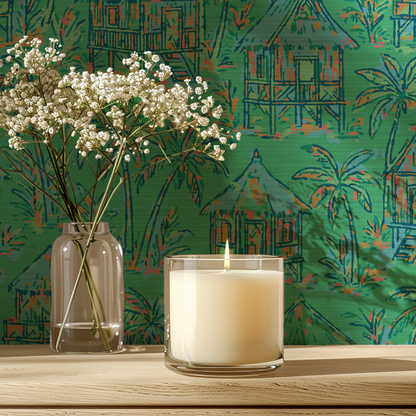 Mai Tai Morning Tiki Hut Wallpaper