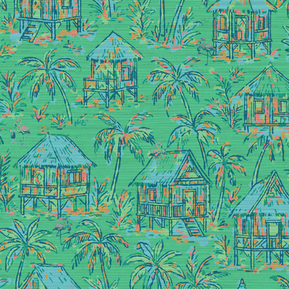 Mai Tai Morning Tiki Hut Wallpaper