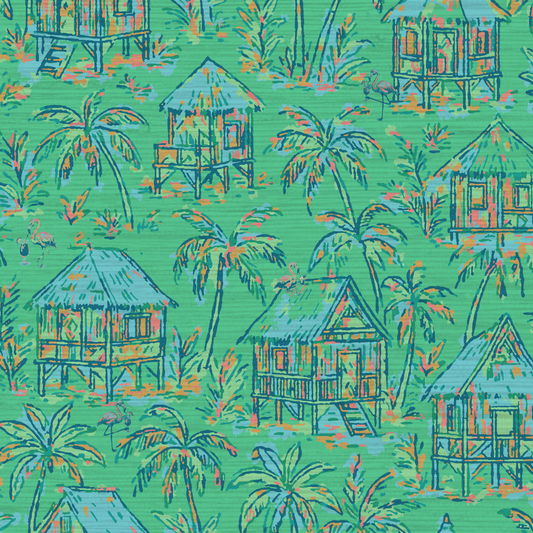 Mai Tai Morning Tiki Hut Wallpaper