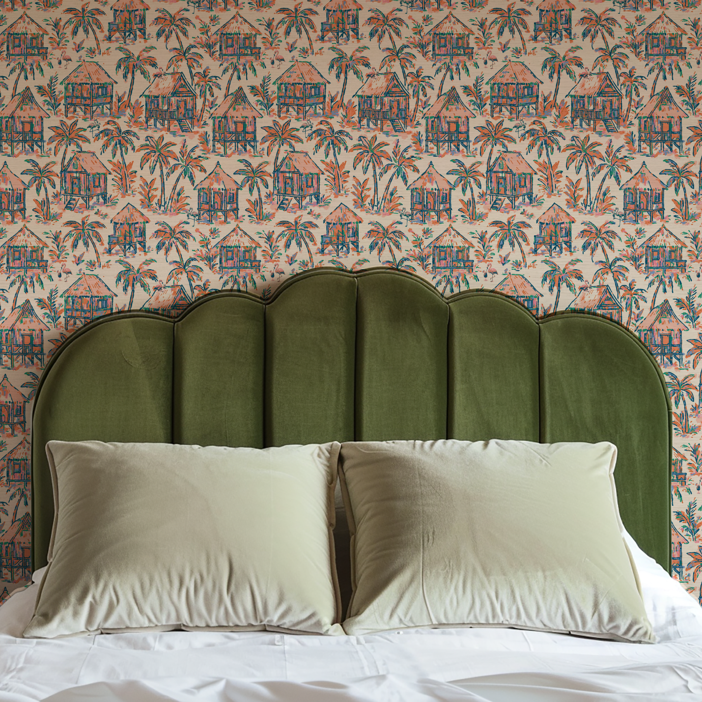 Mai Tai Morning Tiki Hut Wallpaper