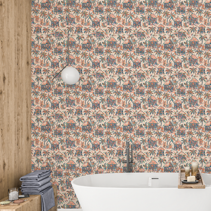 Mai Tai Morning Tiki Hut Wallpaper