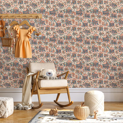 Mai Tai Morning Tiki Hut Wallpaper