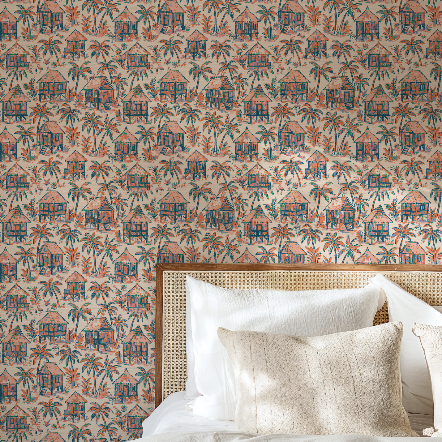 Mai Tai Morning Tiki Hut Wallpaper