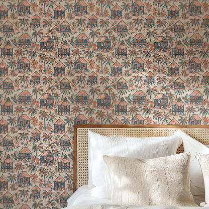 Mai Tai Morning Tiki Hut Wallpaper