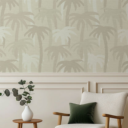 Grasscloth wallpaper Natural Textured Eco-Friendly Non-toxic High-quality  Sustainable Interior Design Bold Custom Tailor-made Retro chic Bold Tropical Jungle Coastal Garden Seaside Coastal Seashore Waterfront Vacation home styling Retreat Relaxed beach vibes Beach cottage Shoreline Oceanfront palm tree '90s surf graphic neutral tonal white cream off-white sand tan beige