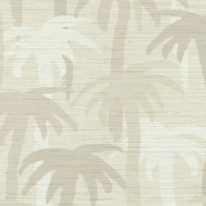 Grasscloth wallpaper Natural Textured Eco-Friendly Non-toxic High-quality  Sustainable Interior Design Bold Custom Tailor-made Retro chic Bold Tropical Jungle Coastal Garden Seaside Coastal Seashore Waterfront Vacation home styling Retreat Relaxed beach vibes Beach cottage Shoreline Oceanfront palm tree '90s surf graphic neutral tonal white cream off-white sand tan beige