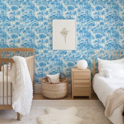 Match Point Tennis Toile Wallpaper