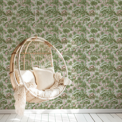 Match Point Tennis Toile Wallpaper