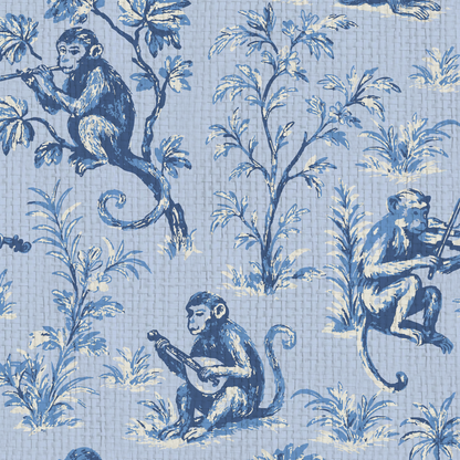 Monkey See Monkey Play Toile Wallpaper
