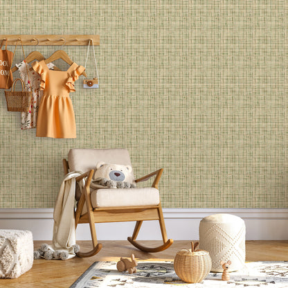 My Green Horizon Sage Textured Paperweave Wallpaper