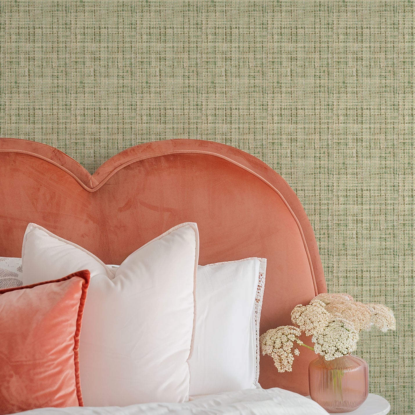 My Green Horizon Sage Textured Paperweave Wallpaper
