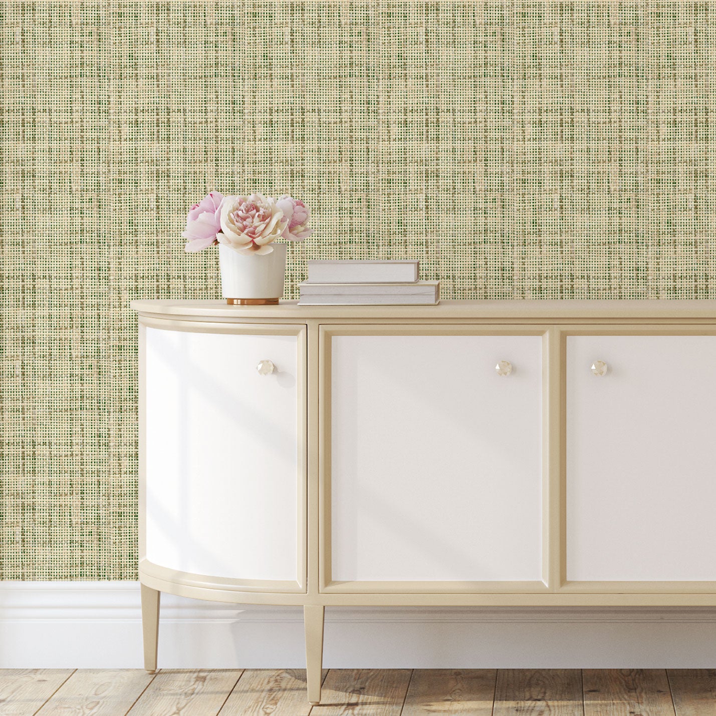 My Green Horizon Sage Textured Paperweave Wallpaper