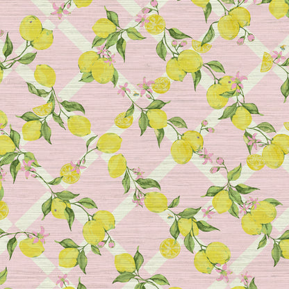 Never Tear Us Apart Lemon Lattice Floral Wallpaper