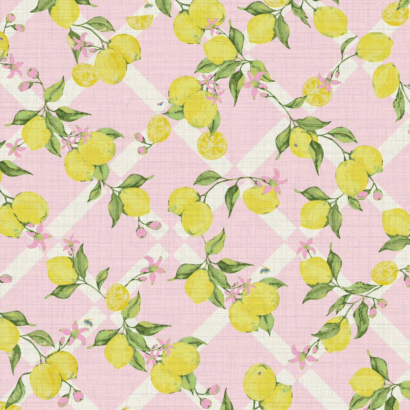 Never Tear Us Apart Lemon Lattice Floral Wallpaper