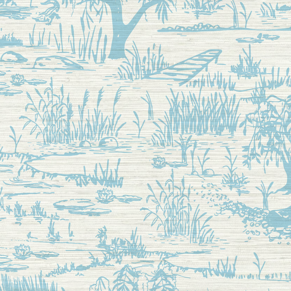 On Golden Pond Everglade Toile Wallpaper