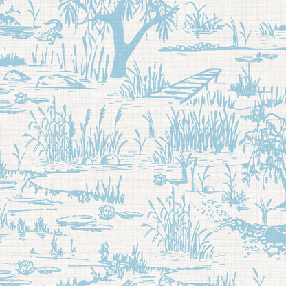 On Golden Pond Everglade Toile Wallpaper