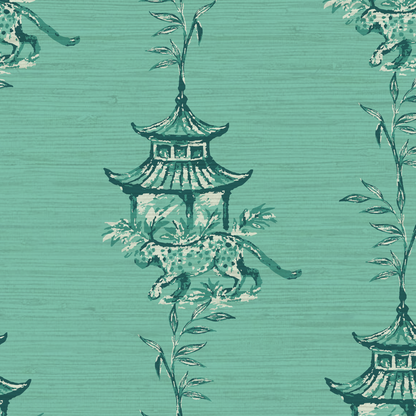 Pagoda Prowl Chinoiserie Wallpaper