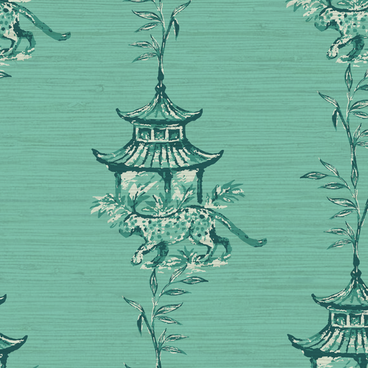 Pagoda Prowl Chinoiserie Wallpaper