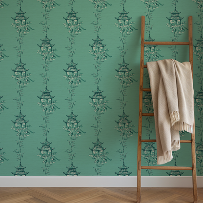 Pagoda Prowl Chinoiserie Wallpaper