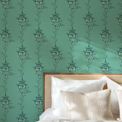 Pagoda Prowl Chinoiserie Wallpaper