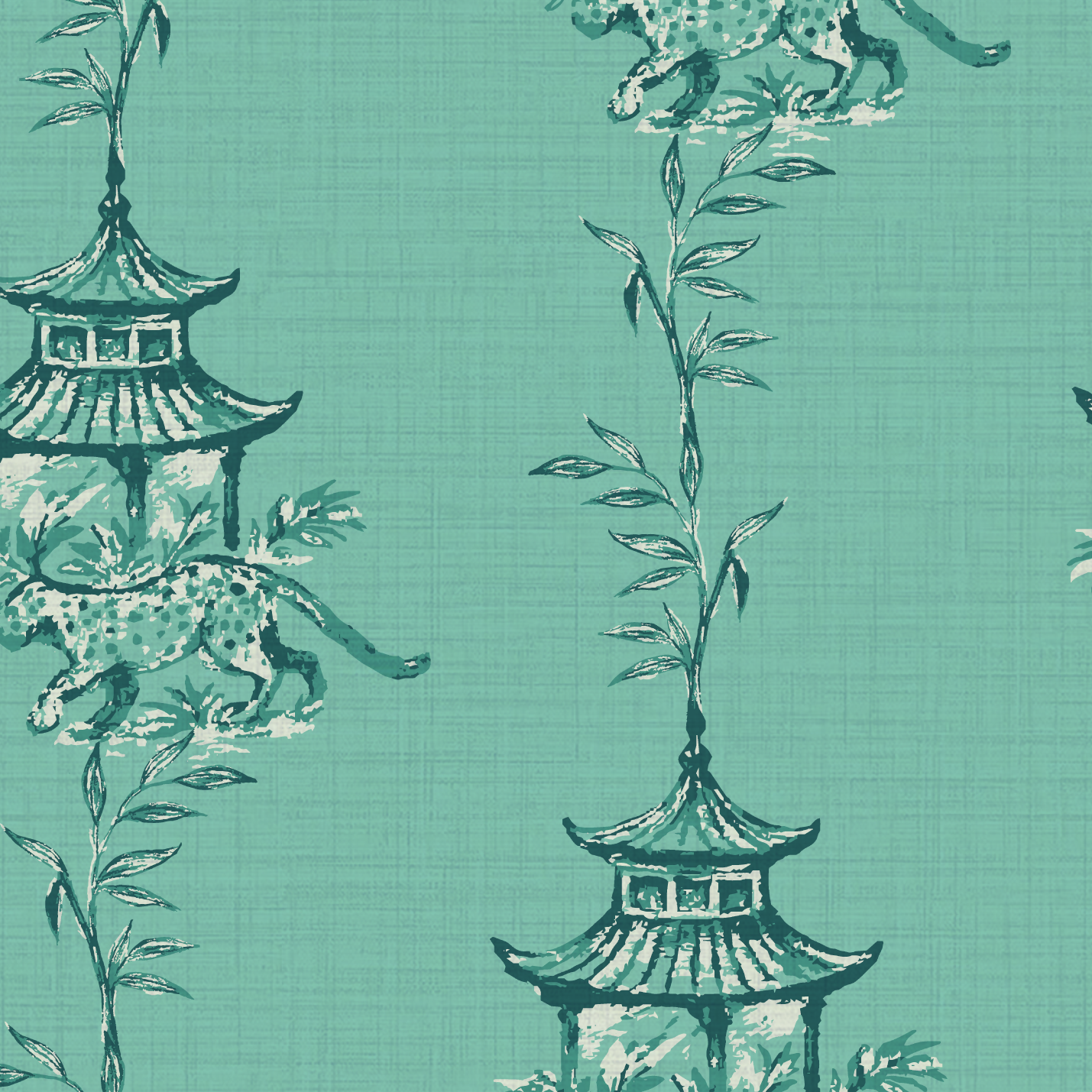 Pagoda Prowl Chinoiserie Wallpaper