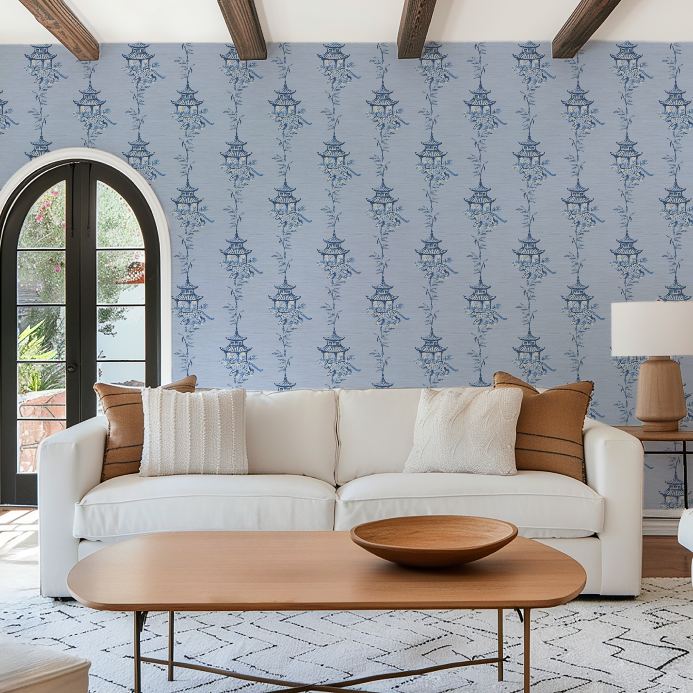 Pagoda Prowl Chinoiserie Wallpaper