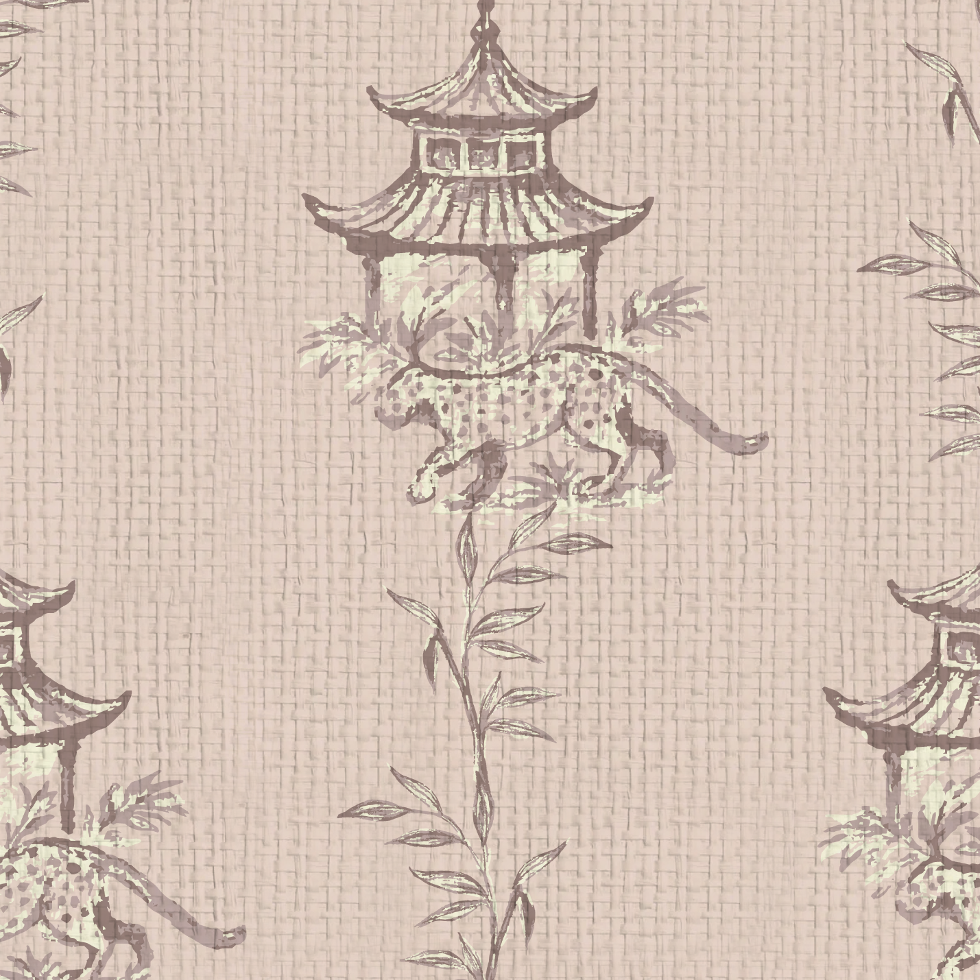 Pagoda Prowl Chinoiserie Wallpaper