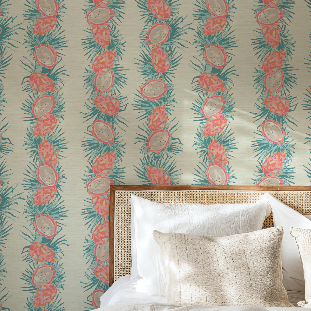 Passion Play Striped Dragon Fruit Wallpaper