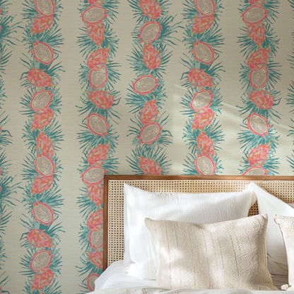 Passion Play Striped Dragon Fruit Wallpaper