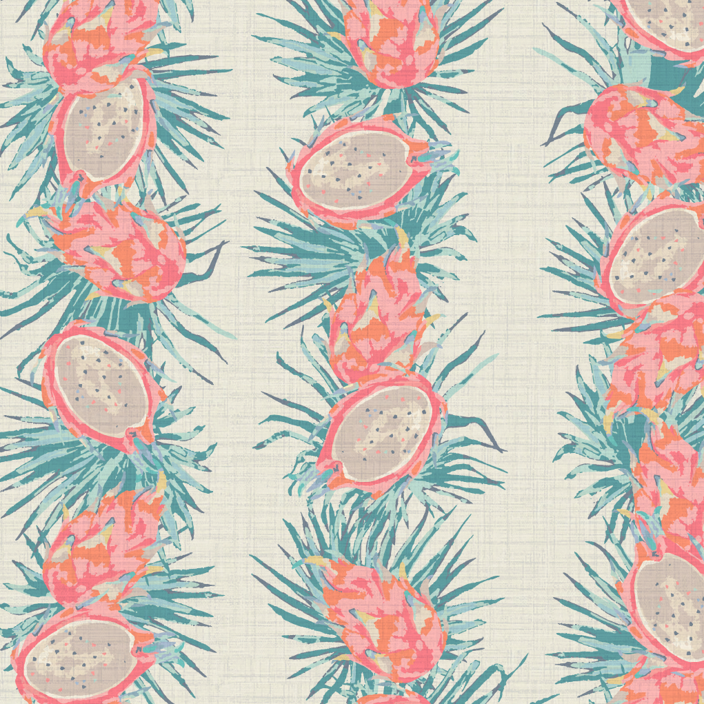 Passion Play Striped Dragon Fruit Wallpaper