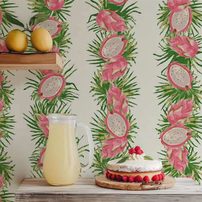 Passion Play Striped Dragon Fruit Wallpaper