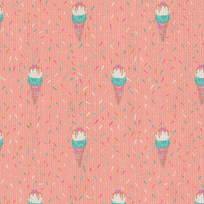 wallpaper Natural Textured Eco-Friendly Non-toxic High-quality  Sustainable Interior Design Bold Custom Tailor-made Retro chic restaurant food sundae ice cream pink sprinkles kids playroom restaurant  paper weave paperweave basketweave basket weave