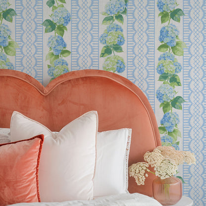 Promises Promises Hydrangea Stripe Linen Wallpaper