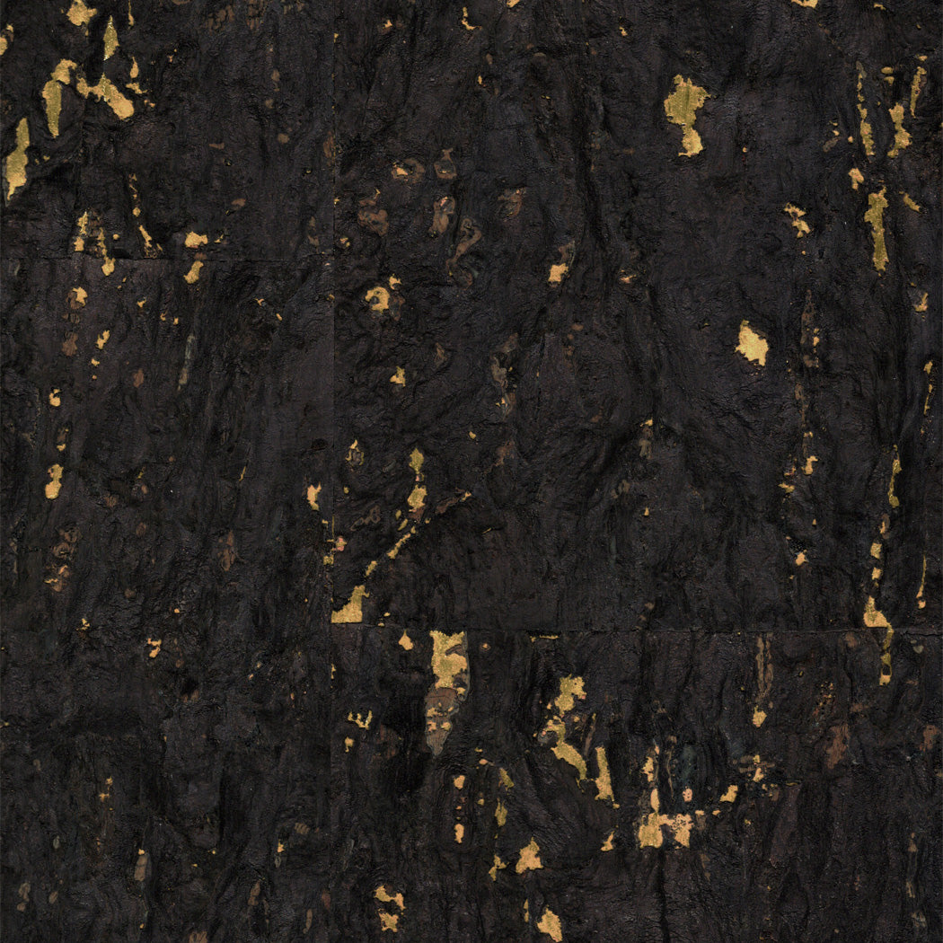 Raider of the Lost Bark Dark Brown Metallic Gold Natural Cork Wallpaper