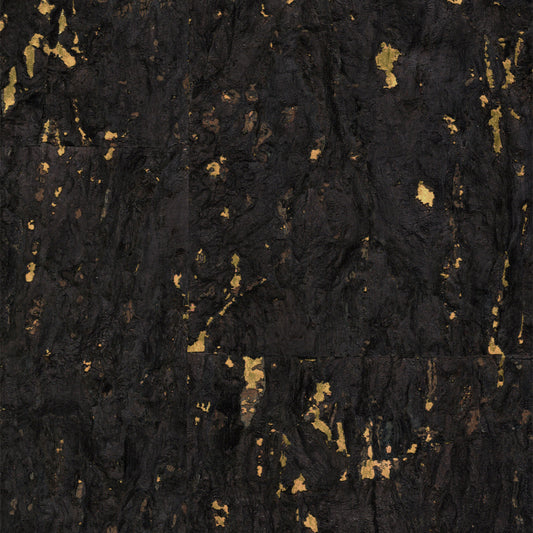 Raider of the Lost Bark Dark Brown Metallic Gold Natural Cork Wallpaper