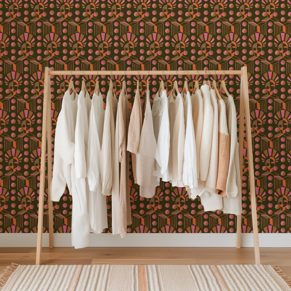 Retro Luxe Geo Women Wallpaper by Brittany Atkinson