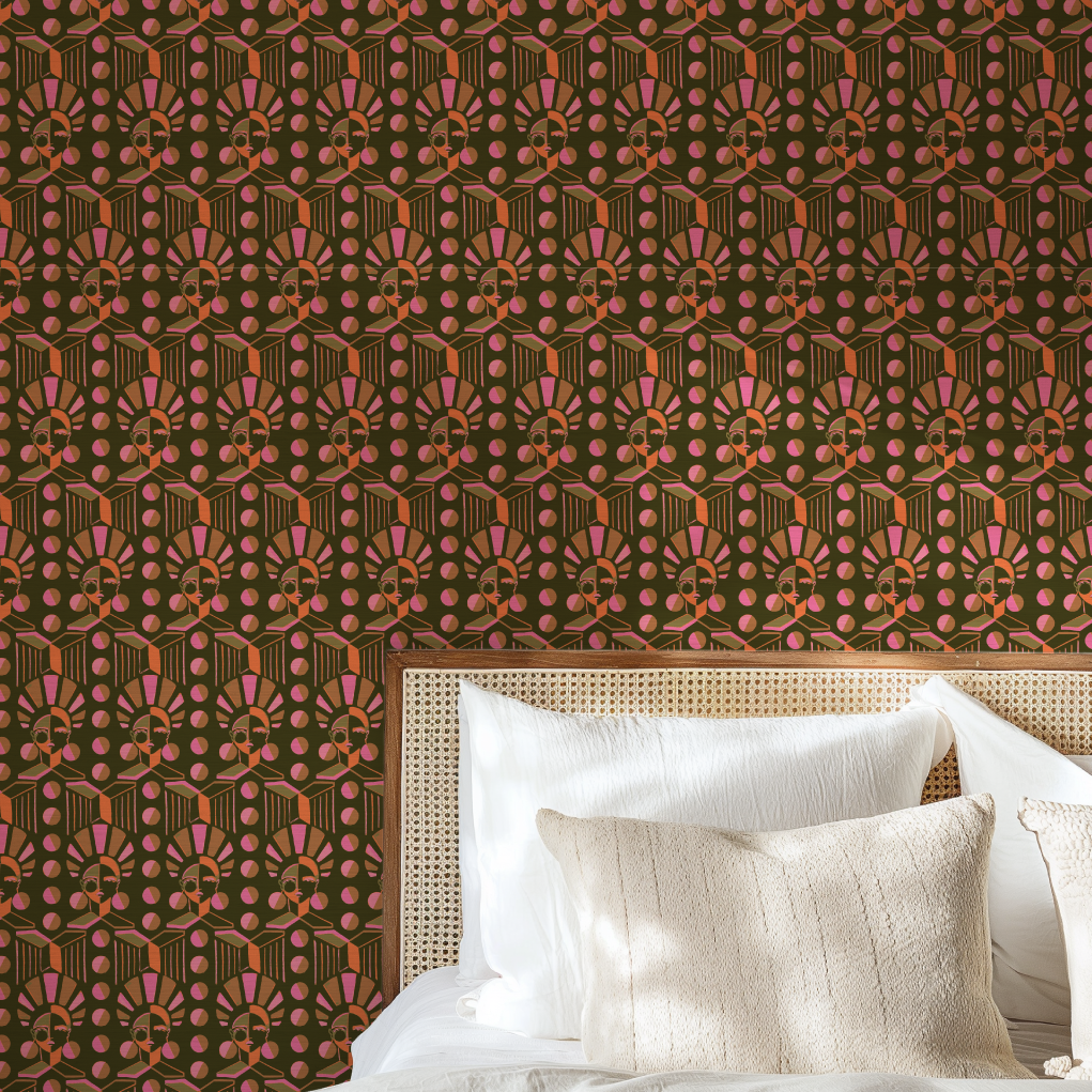 Retro Luxe Geo Women Wallpaper by Brittany Atkinson