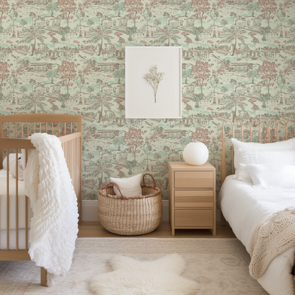 Room With A View Scenic Toile Wallpaper