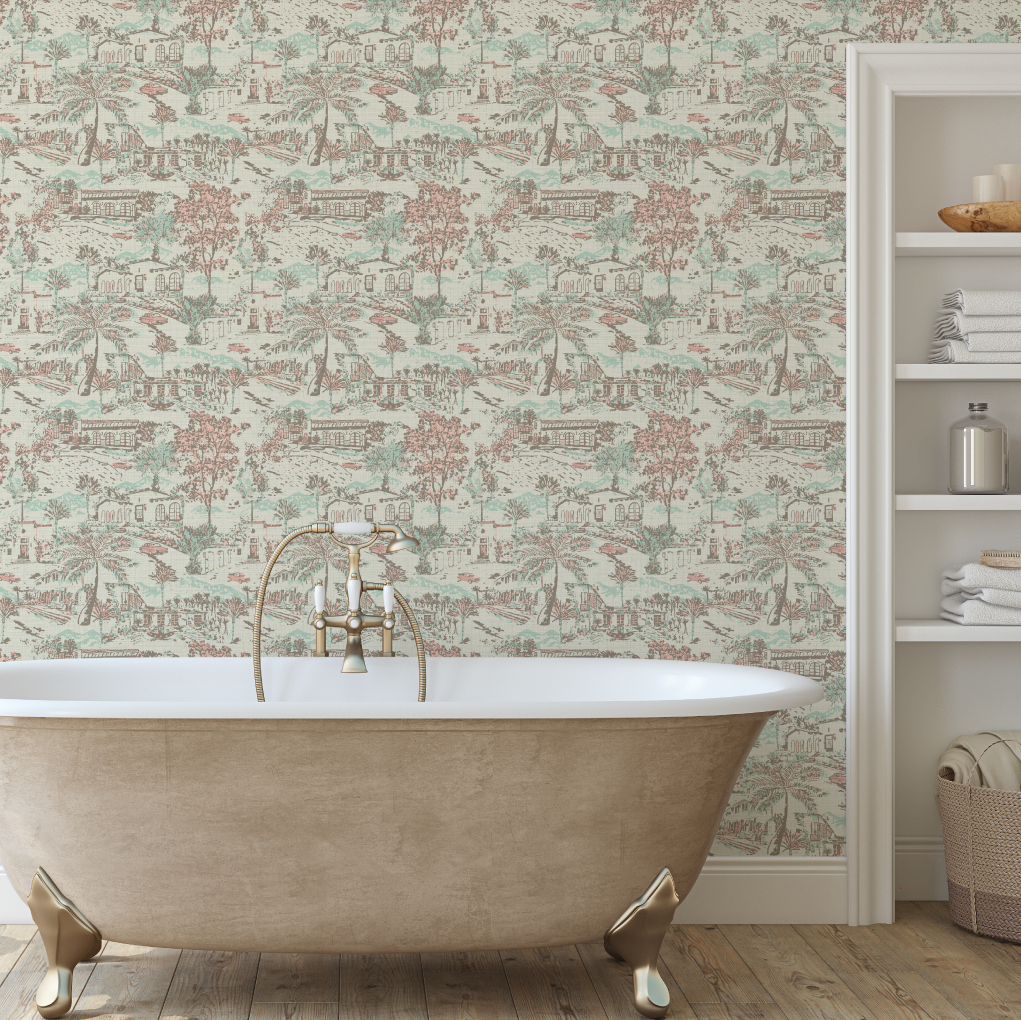 Room With A View Scenic Toile Wallpaper