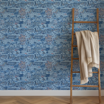 Room With A View Scenic Toile Wallpaper