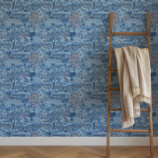 Room With A View Scenic Toile Wallpaper